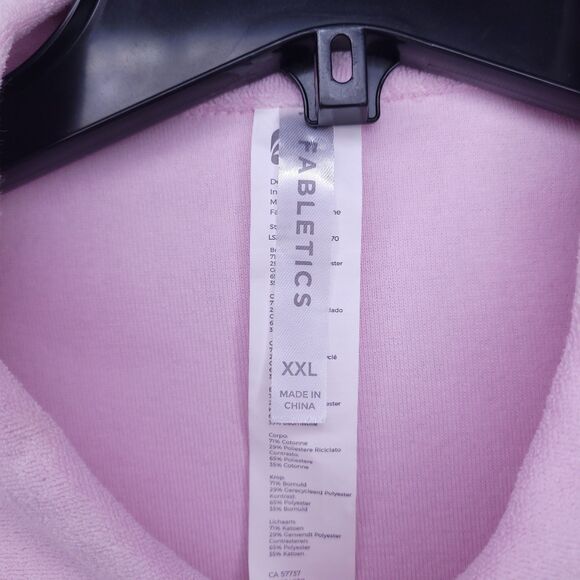 Fabletics Terry Top XXL Pink Cut Out Lavender Lustre Long Sleeve - Picture 9 of 11